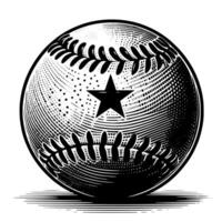 black and white illustration of a single Baseball vector