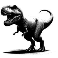 negro y blanco ilustración de un tirano saurio Rex dinosaurio vector