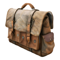 3D Rendering of a Leather Office Bag on Transparent Background png