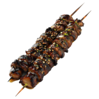 3D Rendering of a Grilled Chicken Pieces Stick on Transparent Background png