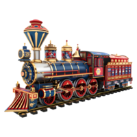 3D Rendering of a Train Engine on Transparent Background png