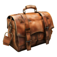 3D Rendering of a Leather Office Bag on Transparent Background png