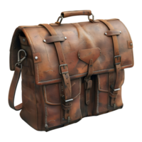 3d le rendu de une cuir Bureau sac sur transparent Contexte png