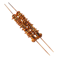 3D Rendering of a Grilled Chicken Pieces Stick on Transparent Background png