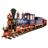 3D Rendering of a Train Engine on Transparent Background png