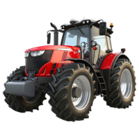 3D Rendering of a Farming Tractor on Transparent Background png