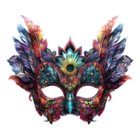 3D Rendering of a Brazilian Carnival Face Mask on Transparent Background png