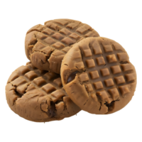 3d representación de un chocolate galletas en transparente antecedentes png