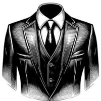 Black and white illustration of a pair of male Business Suit vector