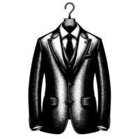 Black and white illustration of a pair of male Business Suit vector