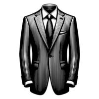 Black and white illustration of a pair of male Business Suit vector