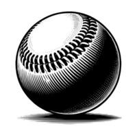 black and white illustration of a single Baseball vector