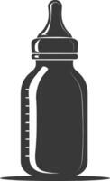 silhouette baby bottle full black color only vector