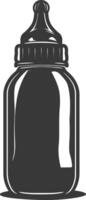 silhouette baby bottle full black color only vector