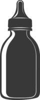 silhouette baby bottle full black color only vector