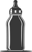 silhouette baby bottle full black color only vector