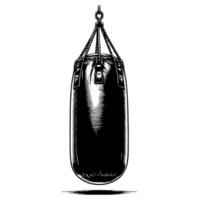 Black and white illustration of a Punching Bag vector