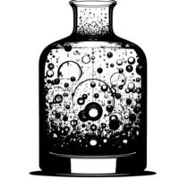 Black and white illustration of a sparkling fresh Glass of Water vector