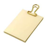 3D Rendering of a Blank Paper Board on Transparent Background png