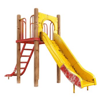 3d interpretazione di un' bambini scivoli nel terreno di gioco su trasparente sfondo png