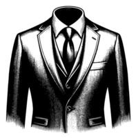 Black and white illustration of a pair of male Business Suit vector