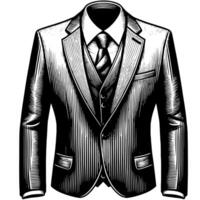 Black and white illustration of a pair of male Business Suit vector