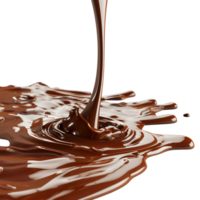 3D Rendering of a Chocolate Splashes on Transparent Background png