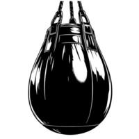 Black and white illustration of a Punching Bag vector