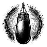 Black and white illustration of a Punching Bag vector