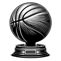 Black and white illustration of a single Basketball vector