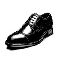 Black and white illustration of a pair of male Leather Shoes vector