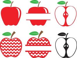 Apple, school apple, apple monogram, apple cut file, apple clipart, apple silhouette, apple name, split apple vector