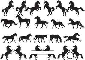 Horse Silhouette, Horse, Horseshoe, Horse Head, Horse Lover, Horse Cut File, Animal, Horse Heart vector