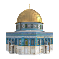 3D Rendering of a Dome of The Rock on Transparent Background png