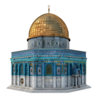 3D Rendering of a Dome of The Rock on Transparent Background png