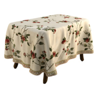 3D Rendering of a Wooden Dining Table with Cloth On it on Transparent Background png