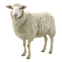 3D Rendering of a Sheep Standing on Transparent Background png