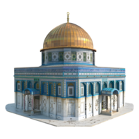 3D Rendering of a Dome of The Rock on Transparent Background png