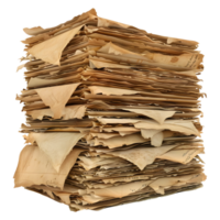 3D Rendering of a Pile of Card Board Pieces on Transparent Background png