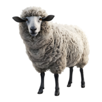 3D Rendering of a Sheep Standing on Transparent Background png