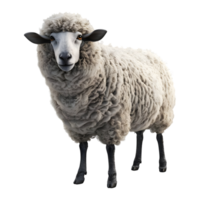 3D Rendering of a Sheep Standing on Transparent Background png