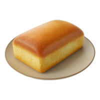 3D Rendering of a Fluffy Cake in a Plate on Transparent Background png