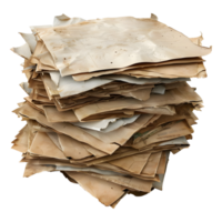 3D Rendering of a Pile of Card Board Pieces on Transparent Background png