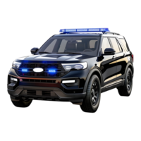 3D Rendering of a Police Mobile or Van on Transparent Background png