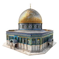 3D Rendering of a Dome of The Rock on Transparent Background png