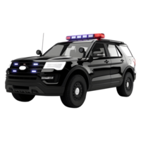 3D Rendering of a Police Mobile or Van on Transparent Background png