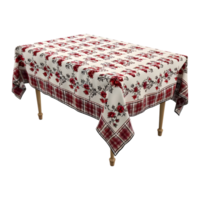 3d renderen van een houten dining tafel met kleding Aan het Aan transparant achtergrond png