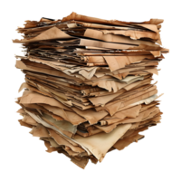 3D Rendering of a Pile of Card Board Pieces on Transparent Background png