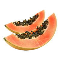 3D Rendering of a Sweet Papaya on Transparent Background png