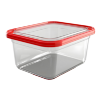 3D Rendering of a Plastic Blank Box Container on Transparent Background png